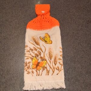 Orange and Beige Butterfly Kitchen Towel